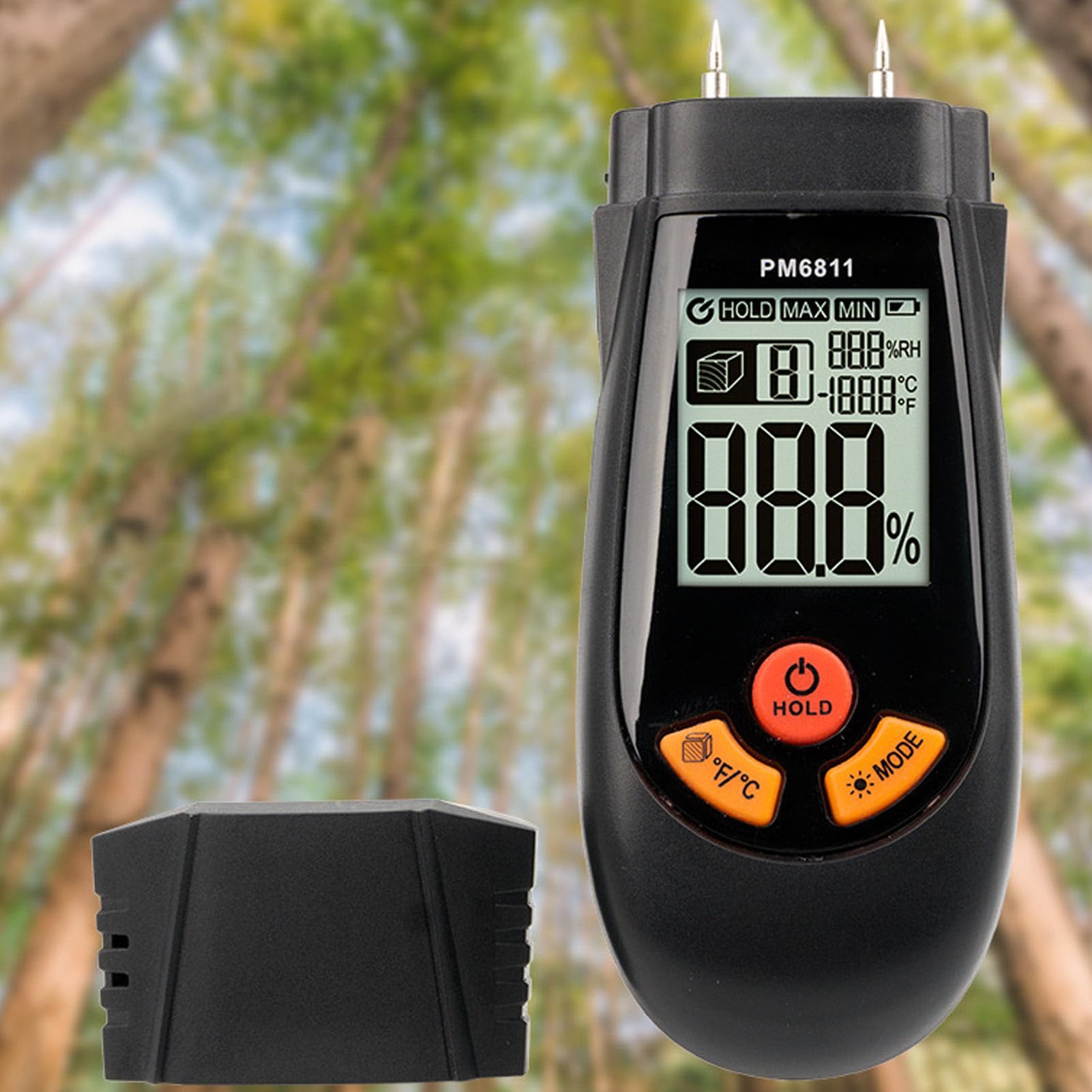 Compteur D'Humidité Numérique En Bois 2 Broches - Détecteur Précis 4 Échelles Pour Bois, Murs Et Maçonnerie