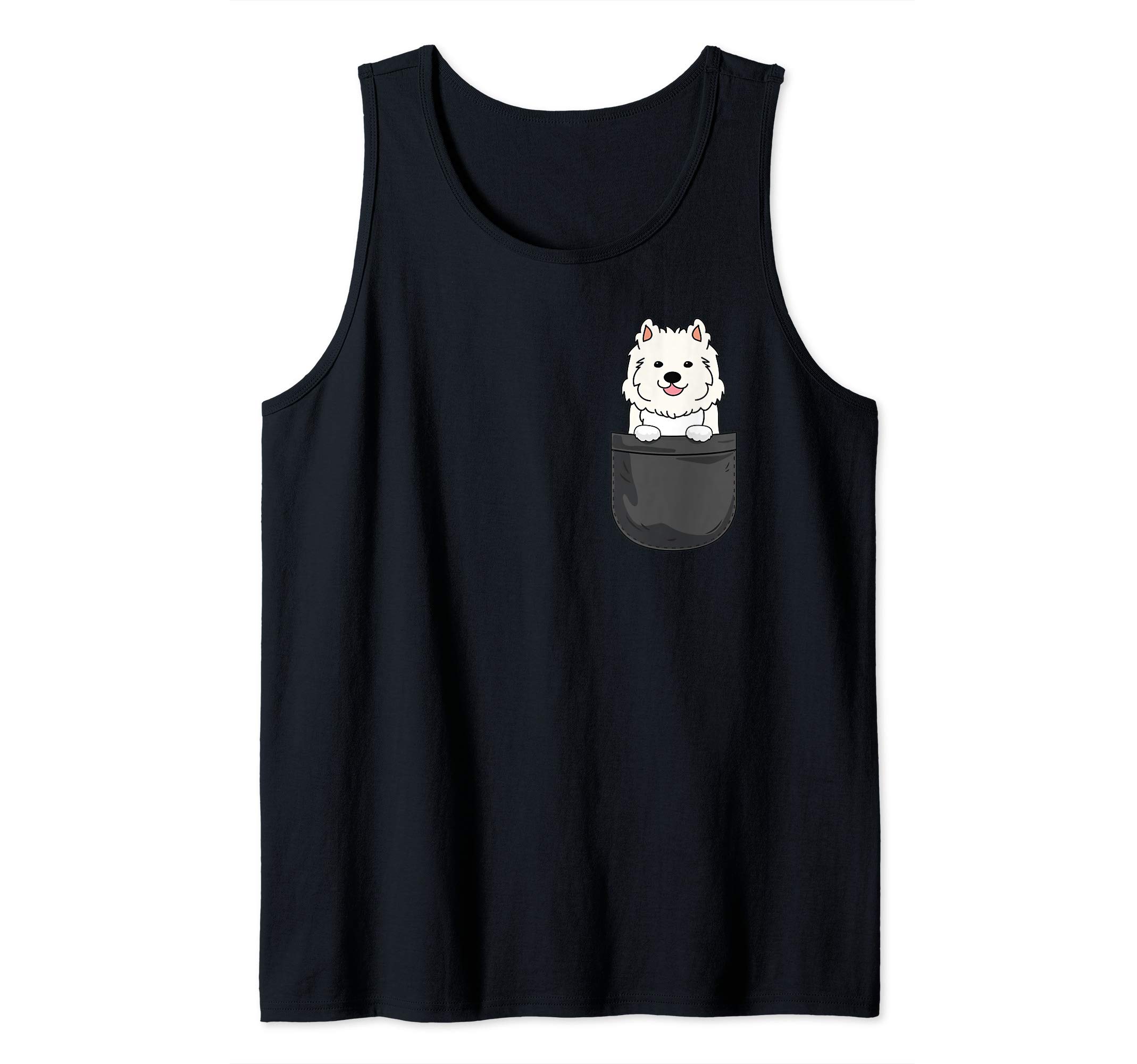 Samoyed Mom Dad Dog In Pocket Cute Funny Pet Gift Tank Top