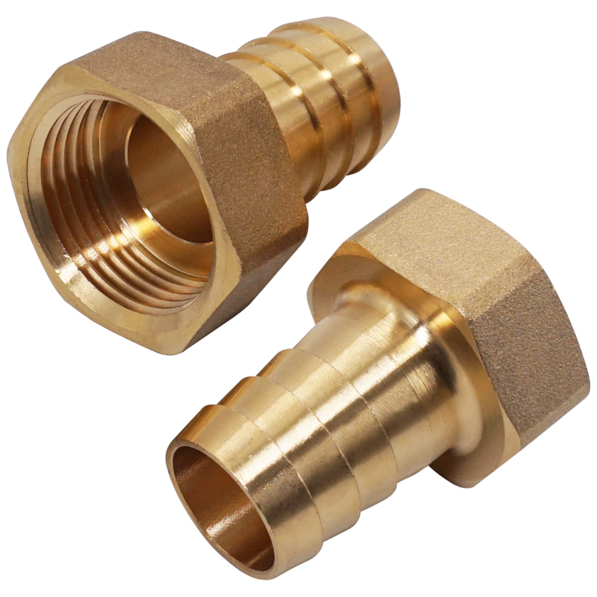 SKIR'CO (2 pz) femmina filettato in ottone raccordo 1" x 25 mm, adattatore tubo spinato, connettore coda tubo, filettatura BSP