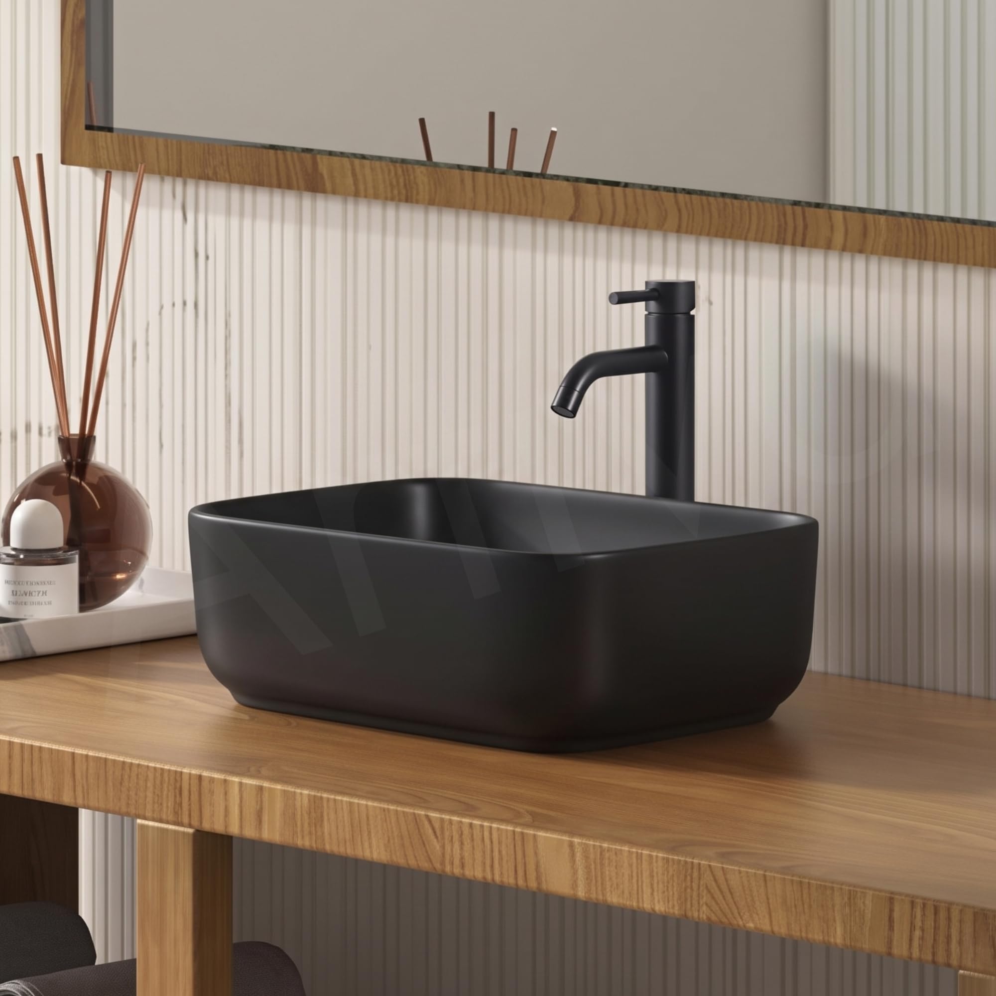 Artiva Black Ceramic Wash Basin - Rectangle Sink -5 Artiva Black Ceramic Wash Basin - Rectangle Sink -5