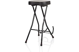 Gator Frameworks GFW-GTRSTOOL Foldable Guitar Stool Chair with Padded Seat and Built-in Guitar Hanger