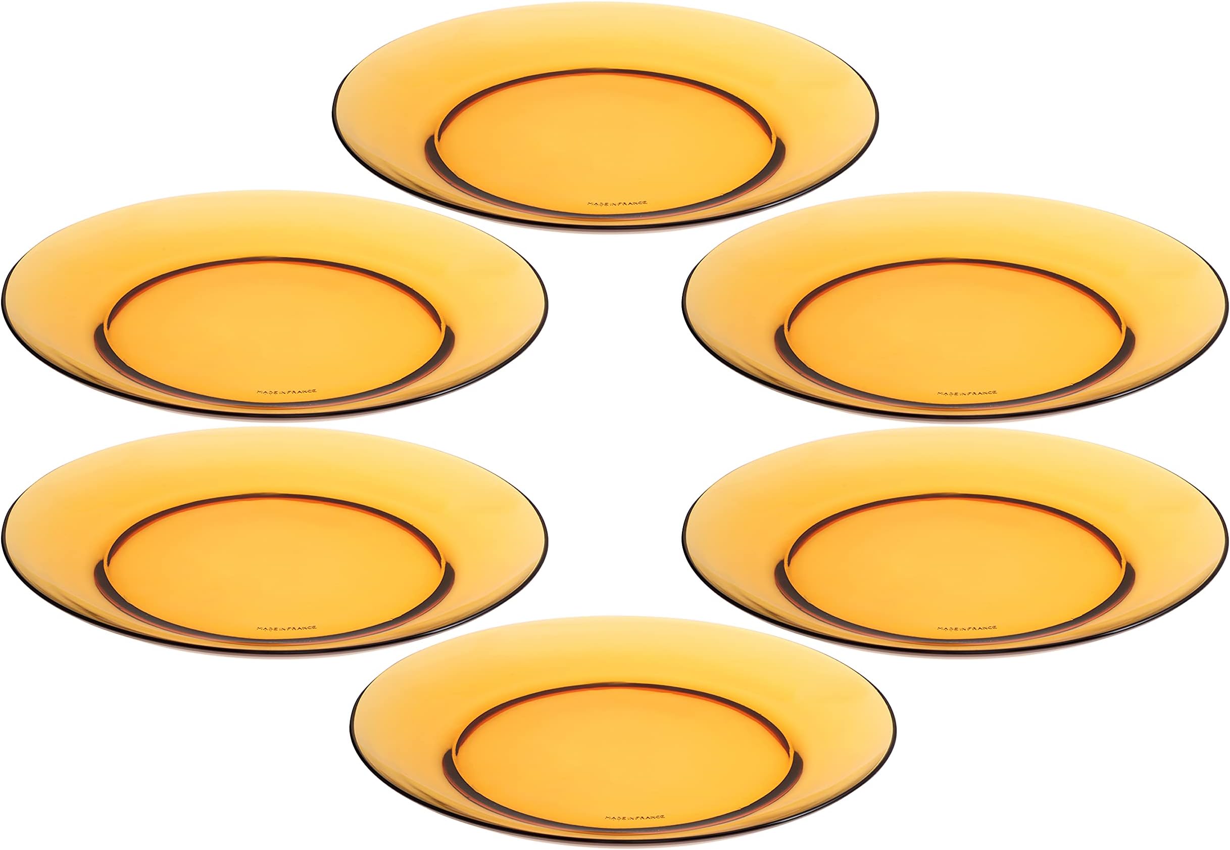 Tempered Glass LYS Amber Dinner Plate 23.5 Cm 6 Pcs (3006Df/6), Medium