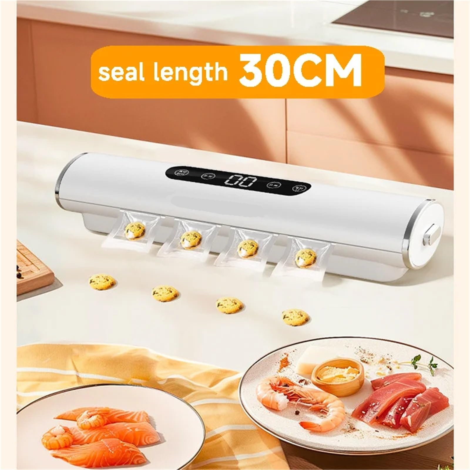 Selladora al vacío, Sellador Al Vacío Para Alimentos, Máquina Selladora De Productos Cocina, Bolsas Plástico Para Embalaje,para conservar carne, pescado, frutas y verduras