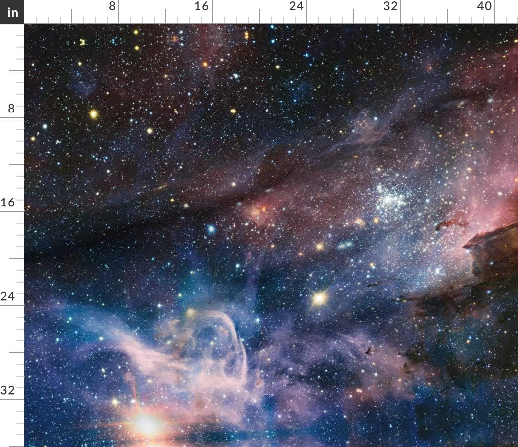 Spoonflower Fabric - Galaxy, Nebula, Carina, Outer Space, Star, Cosmos, Celestial, Printed on Petal Signature Cotton Fabric by The Yard - Sewing Quilting Apparel Crafts Decor