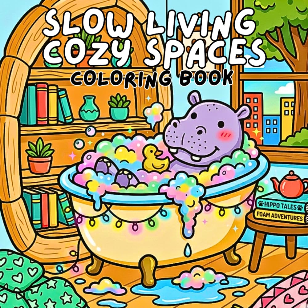 Slow Living Cozy Spaces Coloring Book: Peaceful Home Scenes and Minimal Comfort Designs for Stress Relief Mindfulness and Creative Calm