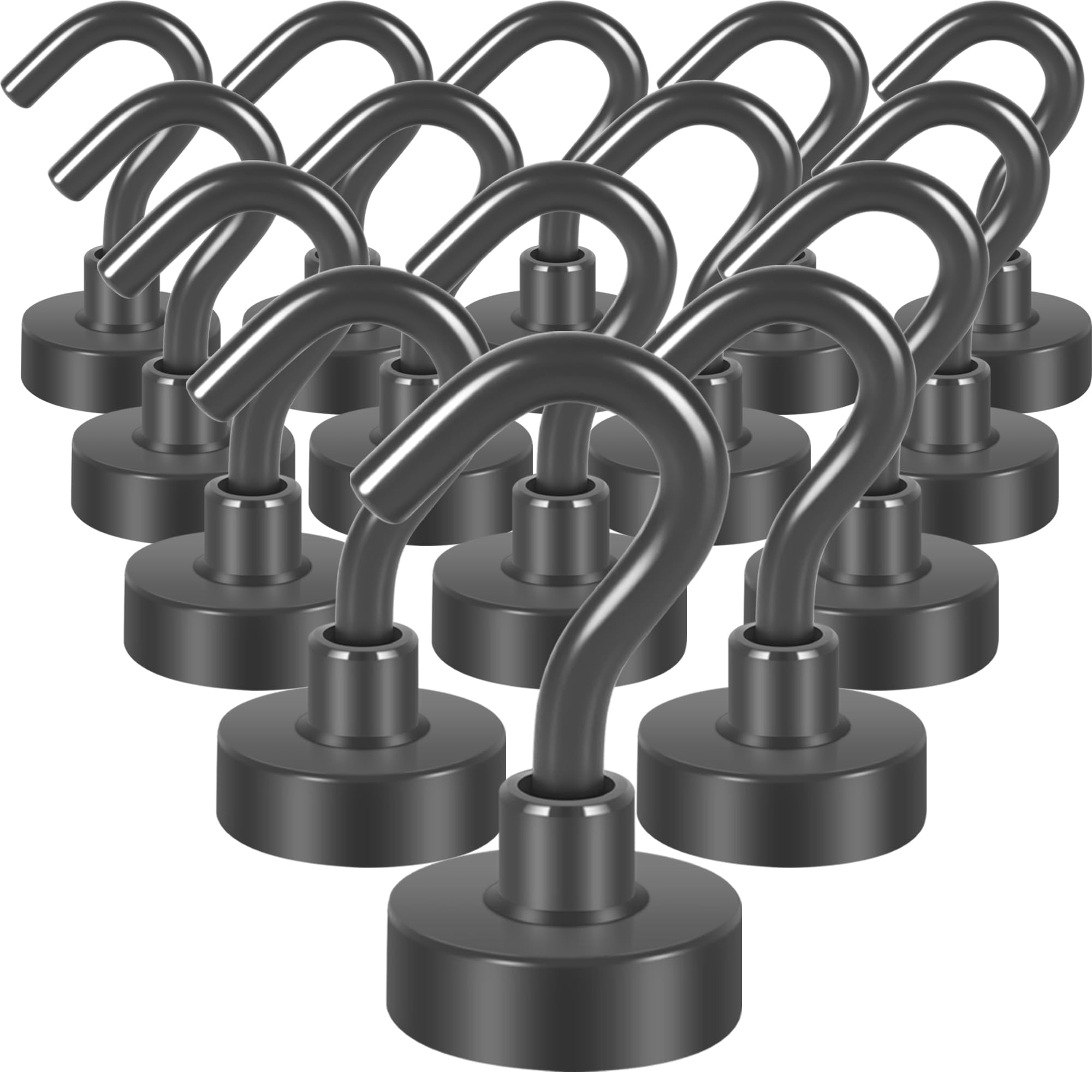 Neosmuk 10 Pack Magnetic Hooks, 10kg Extra Strong Neodymium Magnets For BBQ, Magnetic Stand, Workshop (White