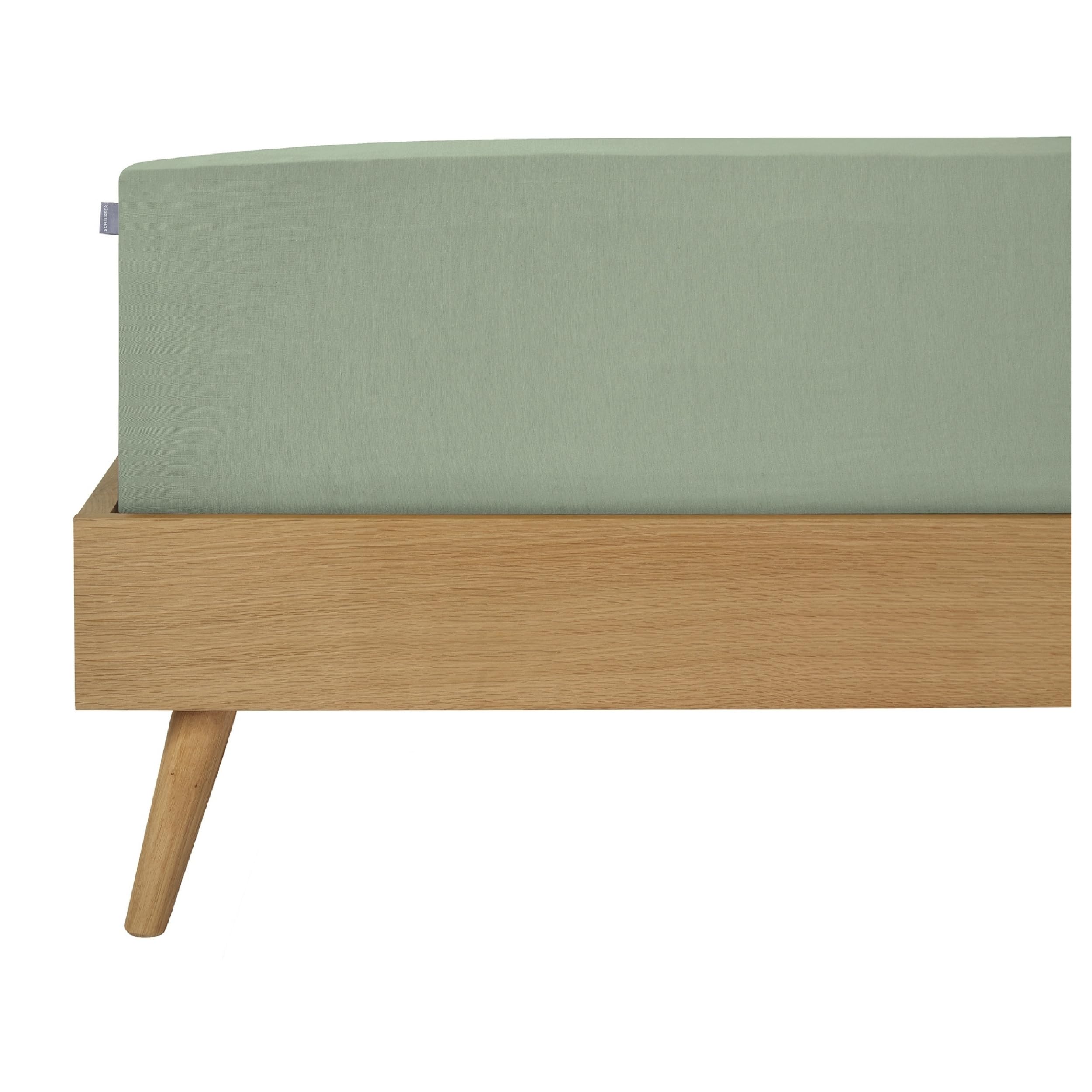 Schiesser Edeljersey Spannbettlaken Jessi | 100% gekämmte Baumwolle aus nachhaltiger Produktion | für Matratzen 180x200cm bis 190x200cm | Matratzenhöhe bis 22cm | Hellgrün