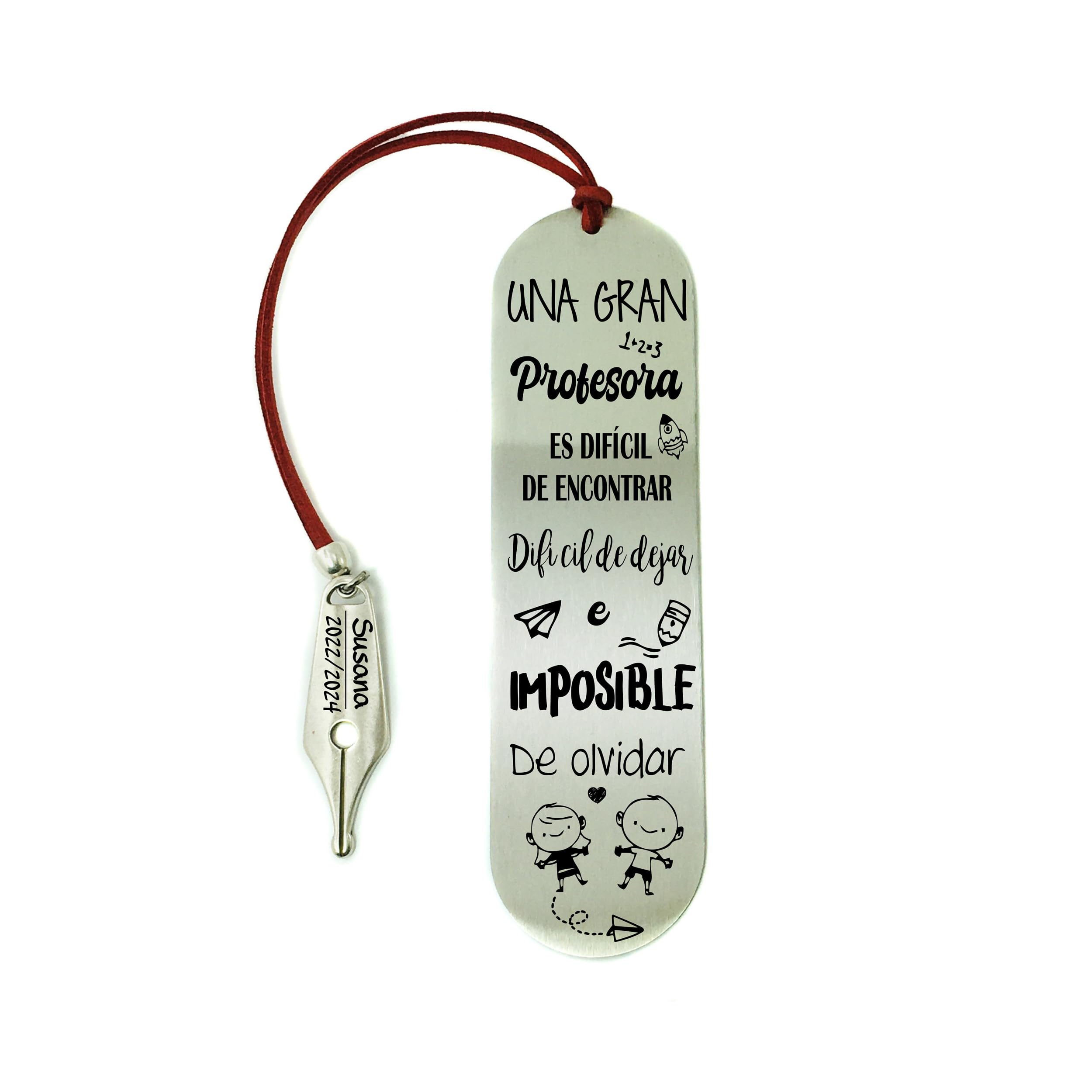 Rincón del artesano Málaga.Marcapáginas Personalizado Profesores. Regalo Fin de Curso Personalizado. Regalo Profesores. Regalo Maestros. Modelo Una Gran Profesora Pluma