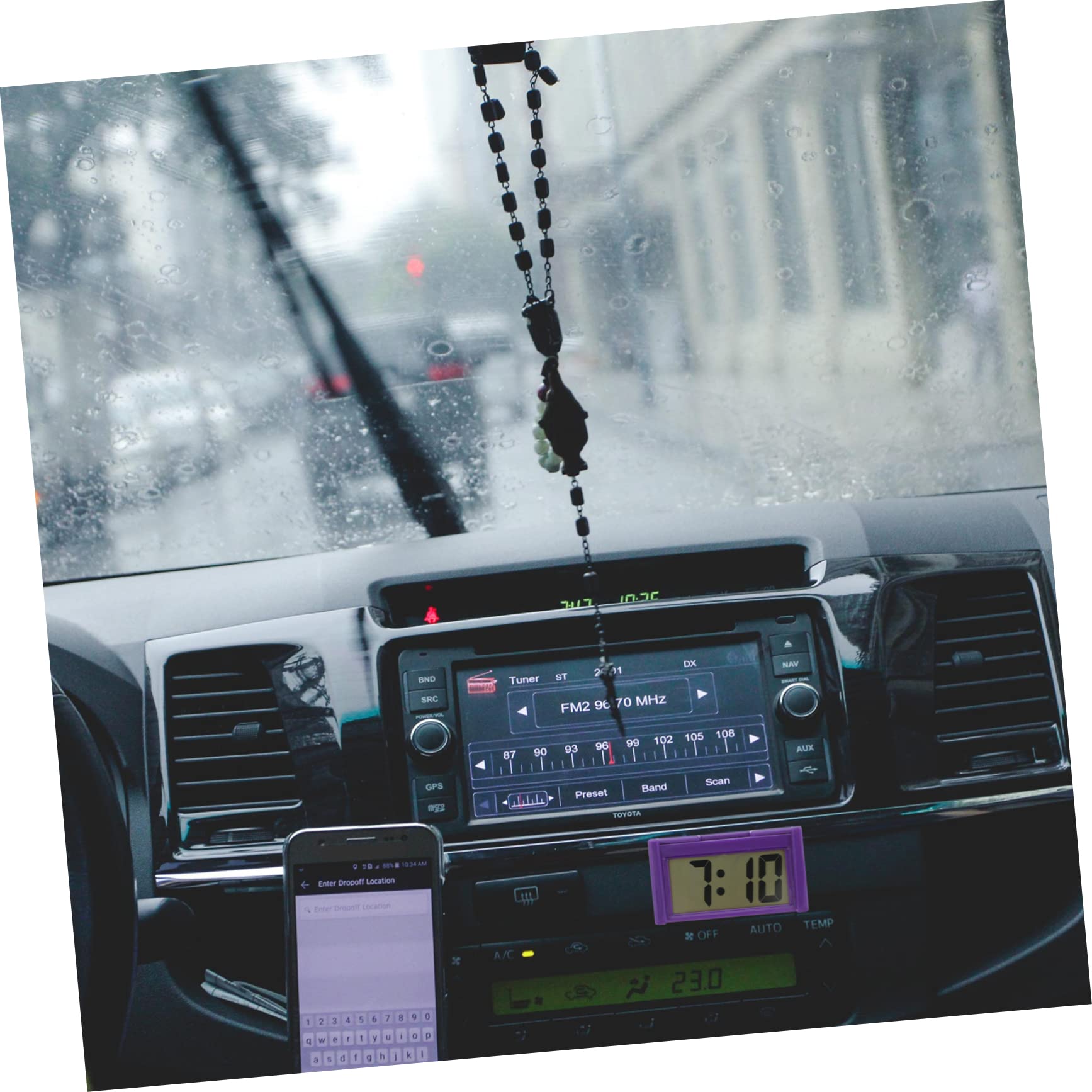 OUNONA 6piezas Reloj Digital Mini Para Automóvil Pantalla Instalación Sencilla Decoración Interior De Vehículo Ligero y Duradero