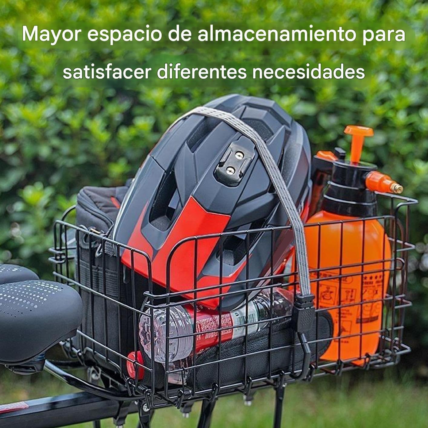 Canasta para Bicicleta - Canasta Trasera Plegable para Bicicleta Caja Amplia | Accesorios Ciclismo Organizador Gran Almacenamiento Unisex Compras Equipaje Exteriores
