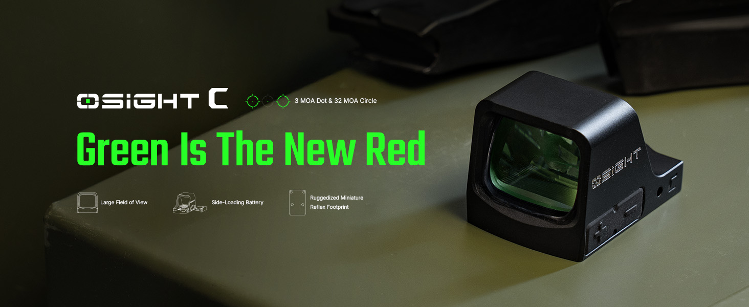 Amazon.com: OSIGHT C Green Dot Sight, 3 & 32 MOA Multi-Reticle