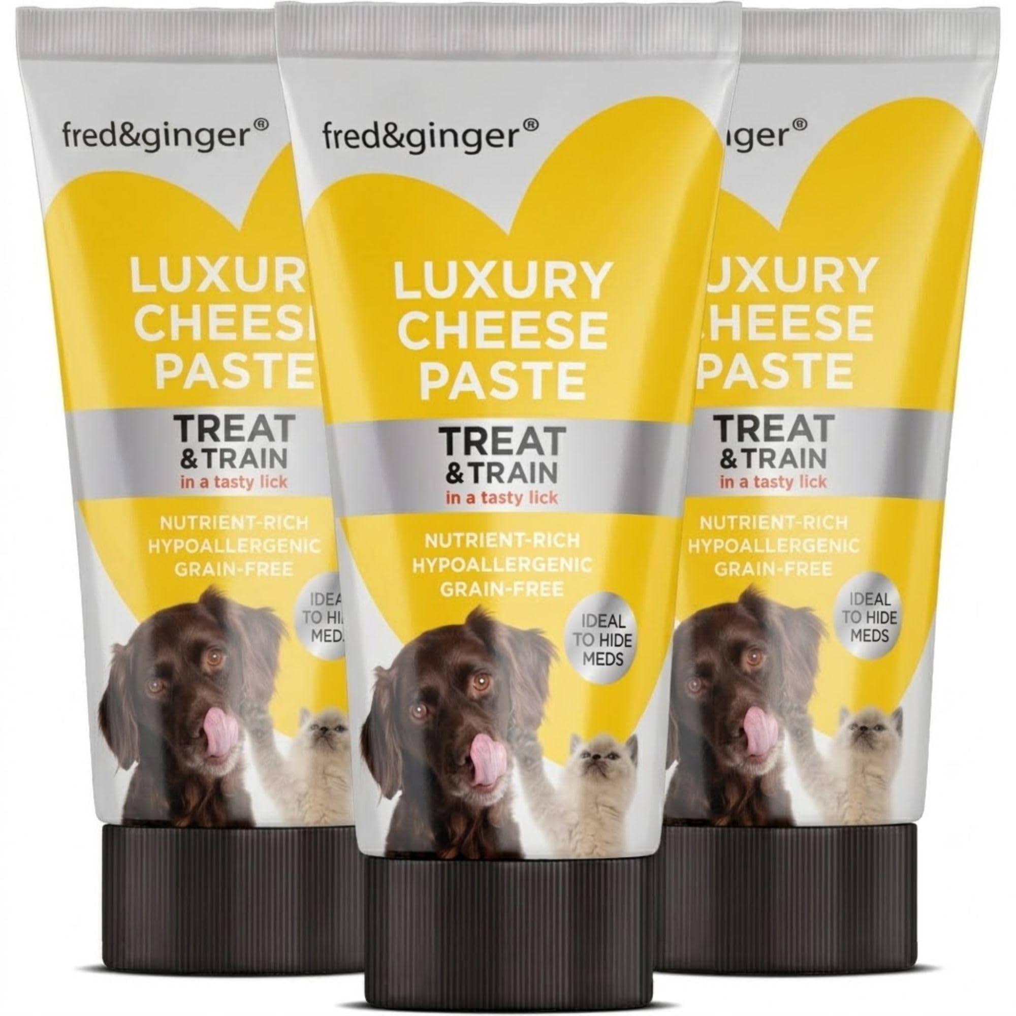 Luxury Cheese Paste 3 x 75g | Dog & Cat Pate | Dog Training Treats | Puppy Treats | Lick Mat Paste for Dogs & Cats | By Trusty Pet Supplies