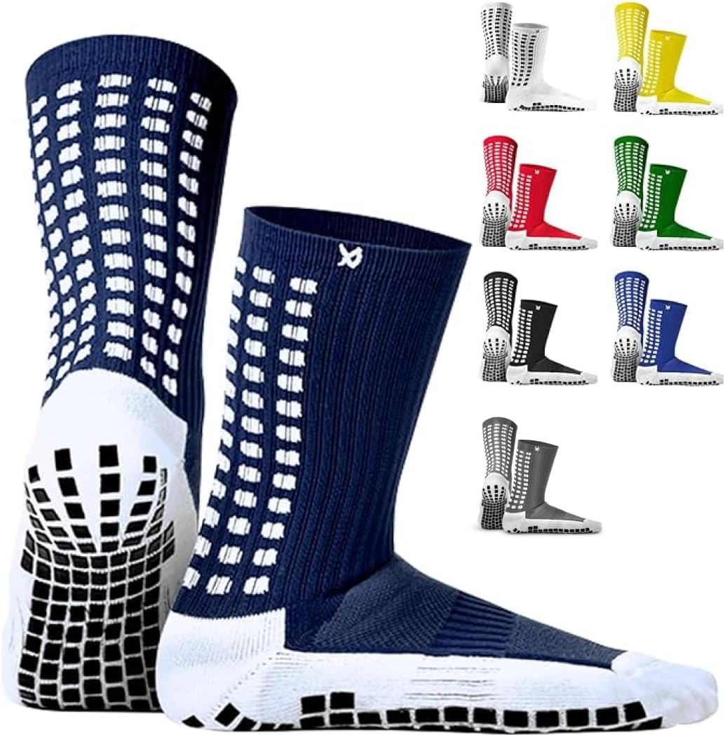 Lux Dual Grip Socks - Soccer Grip Socks for Men and Women. GripArray Performance & Comfort