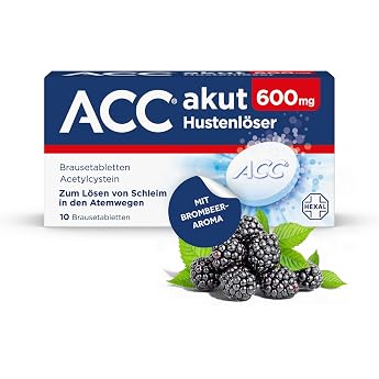 ACC&reg; acute 600 mg cough reliever, 10 effervescent tablets, blackberry aroma &ndash; dissolves stuck mucus, makes coughing easier and b