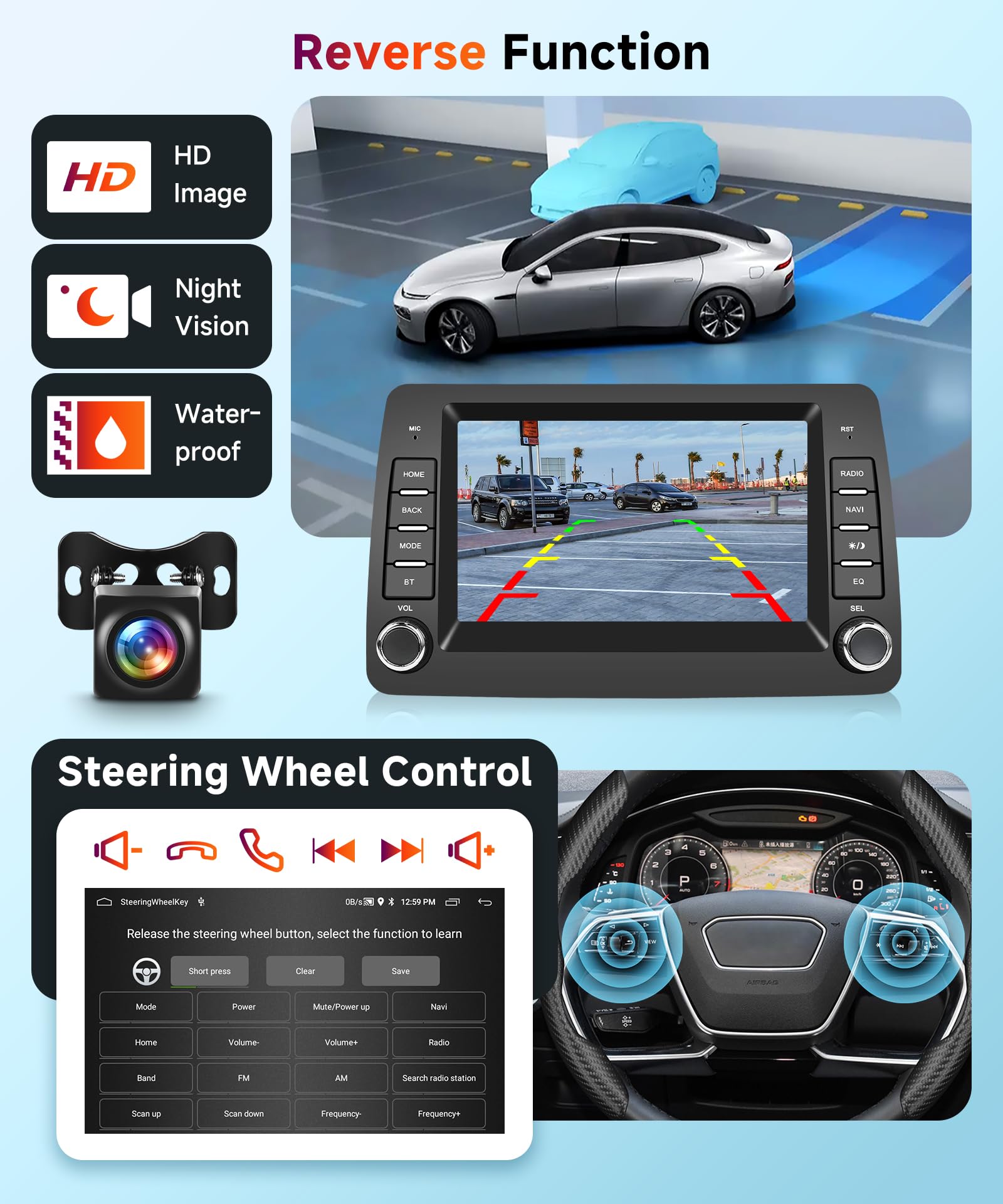 【2+64G】Hodozzy Carplay Autoradio per Fiat Panda 169 2003-2012,7 Pollici Stereo auto Bluetooth con Android Auto/WiFi/GPS/RDS/FM/USB+Telecamera Retromarcia