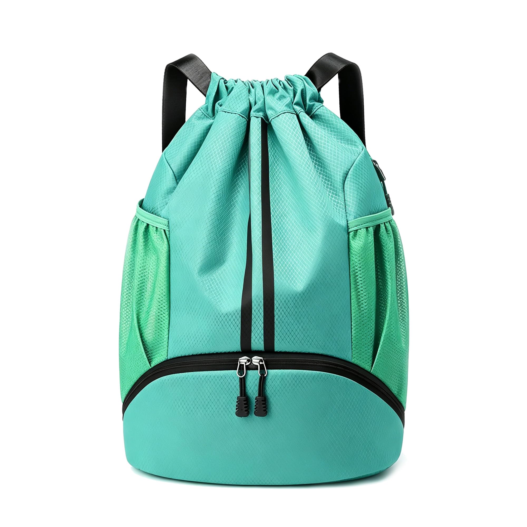 JELUTAR Drawstring Backpack Gym Bag with Shoes Pocket, Mint Green