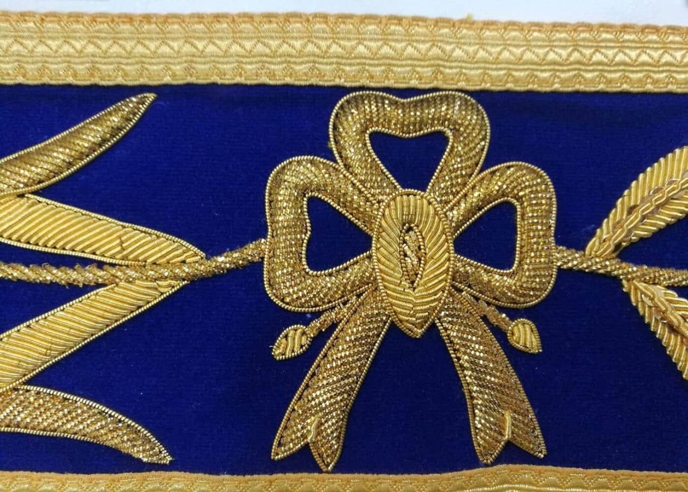 BRICKS MASONS Grand Standard Bearer Craft English Regulation Apron - Royal Blue