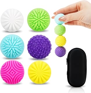 Magnetic Desktop Ball Set – 6 PCS Textured Silicone Balls for Adult Desk Interaction – Quiet Rolling Magnetic Office Toy with Storage Case