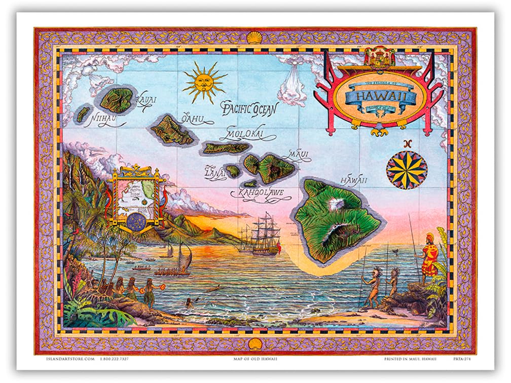 Hawaiian Air アートマップ ビンテージポスター Hawaiian Air アート