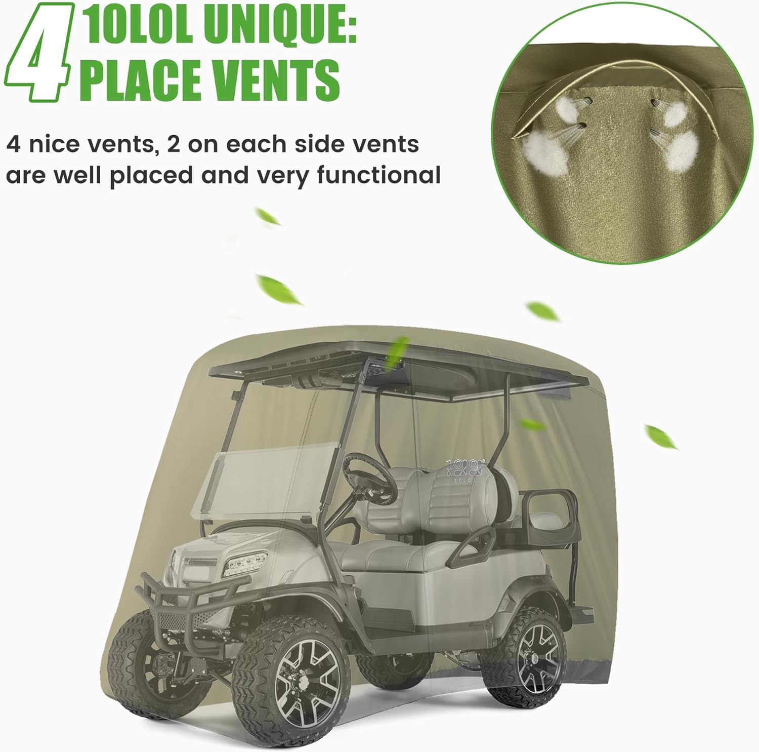 10L0L Buggy Rain Cover Housse pour Poussette de Golf Unisexe, Vert Clair, Taille Universelle