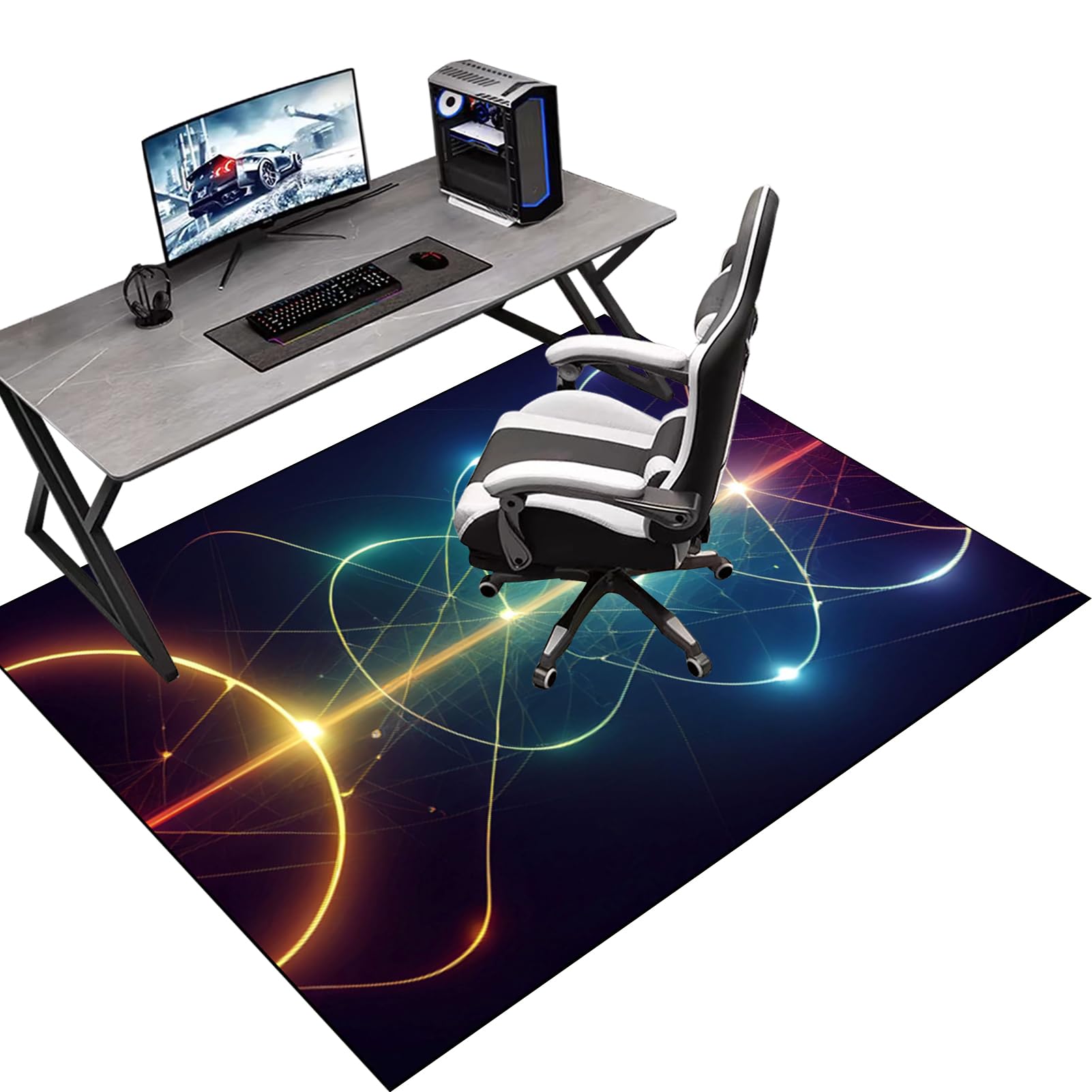 Computer Gaming Chair Mat | Office Chair Mat for Hard Floor | Desk Chair Mat | Floor Protector Mat | Carpet Protector Chair Mat for Office Home Hardwood Laminate Floor Rolling Chair 140 x 160 cm