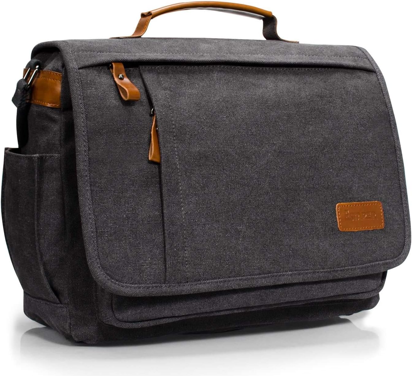 ESTARER Laptop Bag Shoulder Bag Men's Canvas for Work Plain Grey