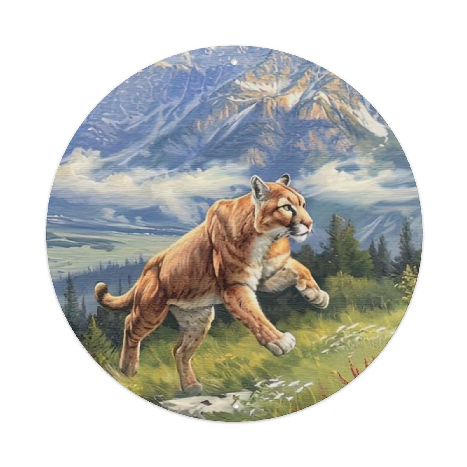 Animal Running Leopard Metal Tin Sign