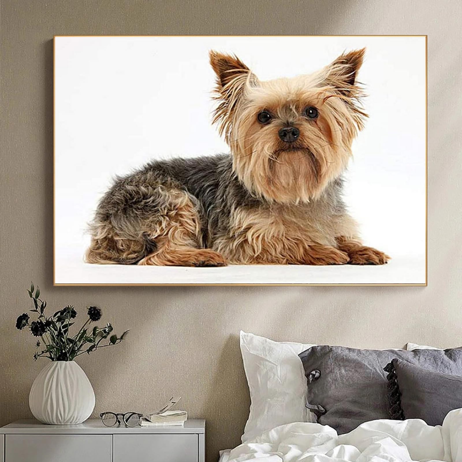 Yorkshire Terrier Kreuzstich Set - Vorgedruckt 18x18 Zoll Für Anfänger
