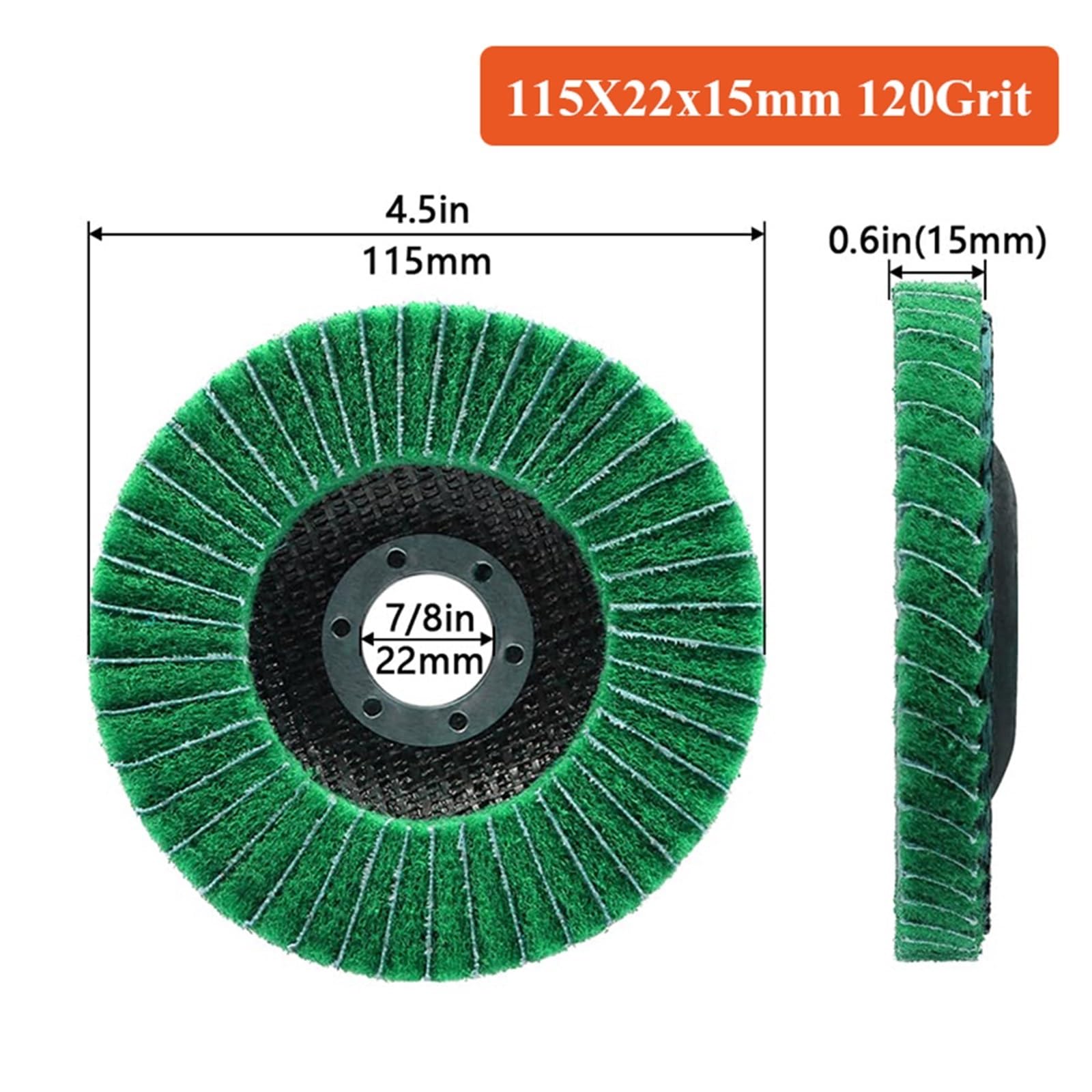 Fächerschleifer 3–10 Stück 4,5 Zoll 115 mm Lamellenpolierscheibe | Polierscheibe mit 120er Körnung for Winkelschleifer for Polieren von Metall(10 pieces)