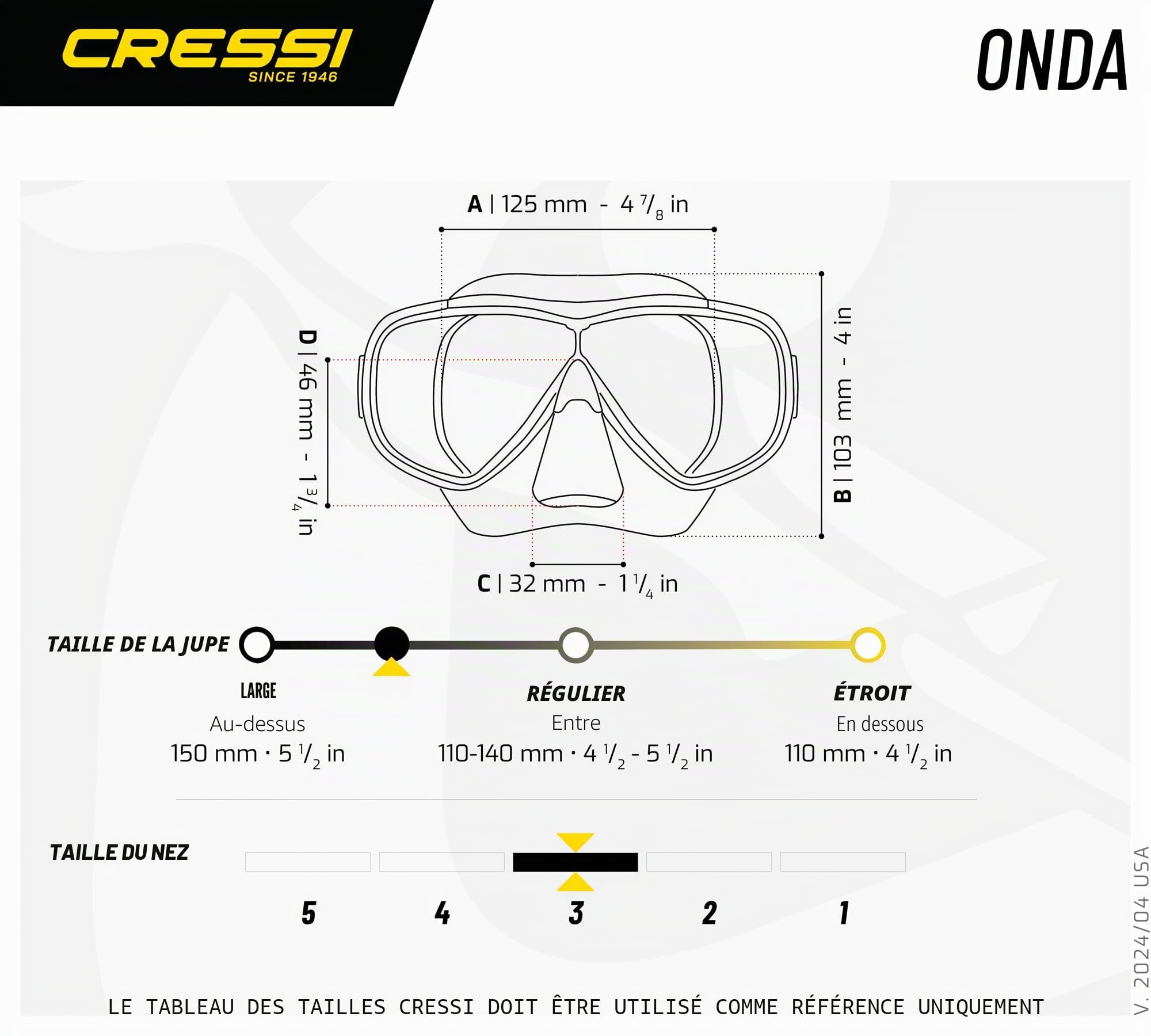 Cressi Sub S.p.A. Onda Masque de plongée