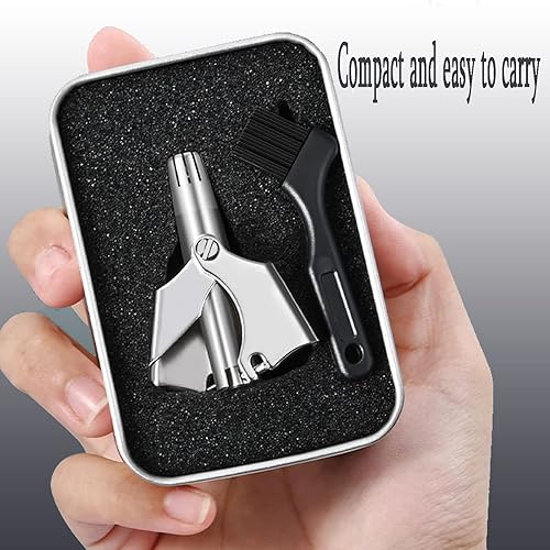 Miniatura 7 de Recortadora manual profesional de orejas y nariz con cepillo de cuidado y limpieza, sin batería, impermeable, sin dolor, pequeño y fácil de limpiar