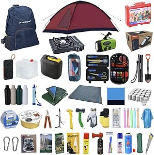 BLACKOUT Notfallset 317 Teile Survival Kit Stromausfall Prepper Ausrüstung mit Wasseraufbereitung Gaskocher Krisenvorsorge Camping Notfallrucksack Outdoor Notfallausrüstung Überlebensausrüstung
