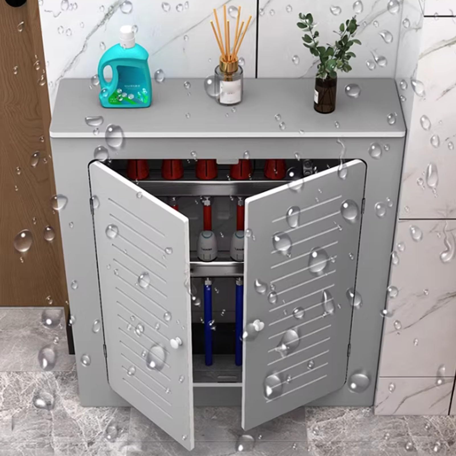 Cubierta de radiador con almacenamiento y puertas, armario calefactor transpirable para el hogar y la sala de estar