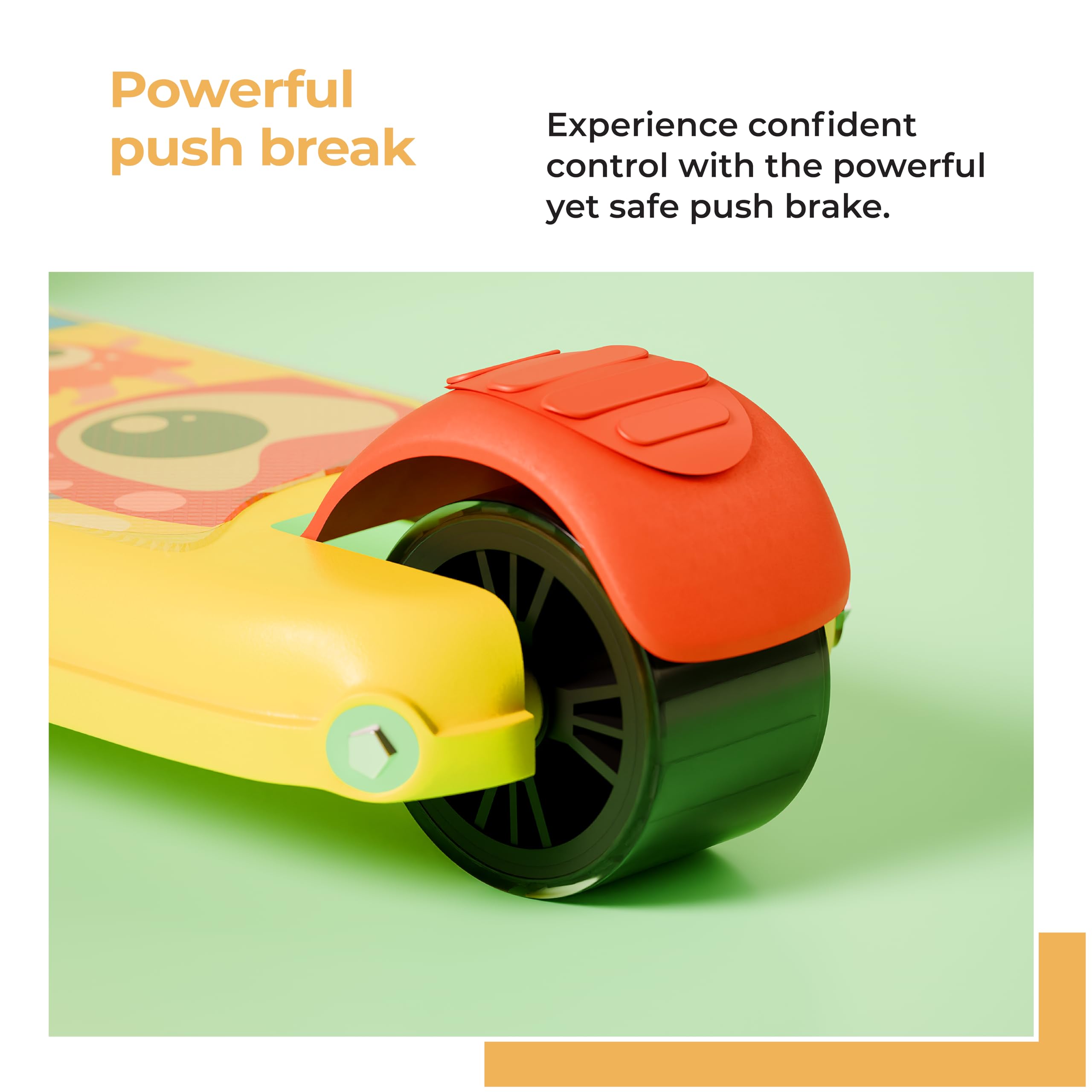 Lifelong Kids Scooter for Boys & Girls| LED PU Wheels | 4-Level Adjustable Height | BIS Certified | 50Kg Capacity | Tilt-to-Turn Steering, Heavy, PPCP Body, Aluminum Handle, Yellow & Orange 4