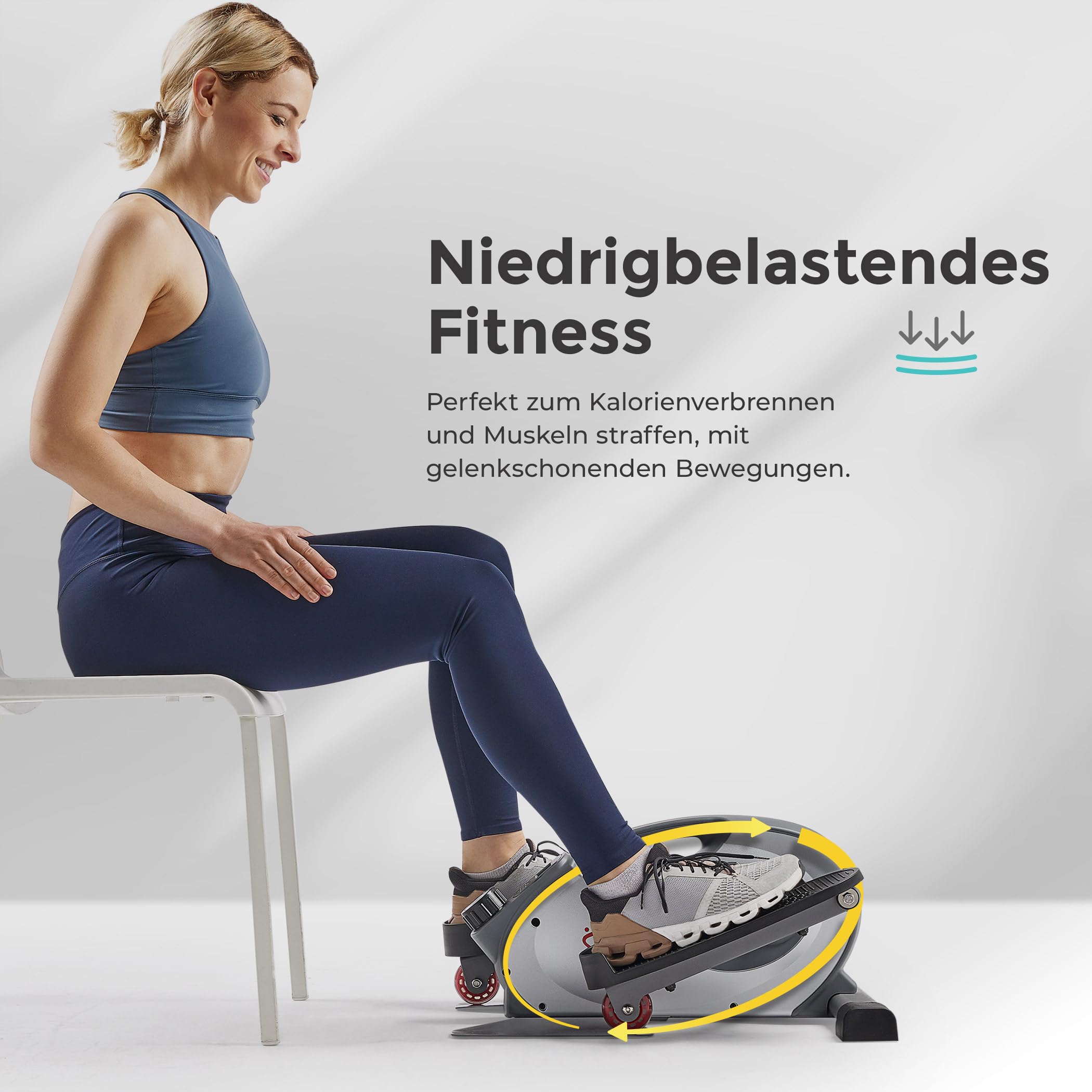 Sunny Health & Fitness Magnetischer Untertisch-Ellipsentrainer für Beine | Gelenkschonend, Leiser Betrieb, Verstellbarer Widerstand, Kompakt, Magnetisch, Smart-Funktion, Digitalanzeige