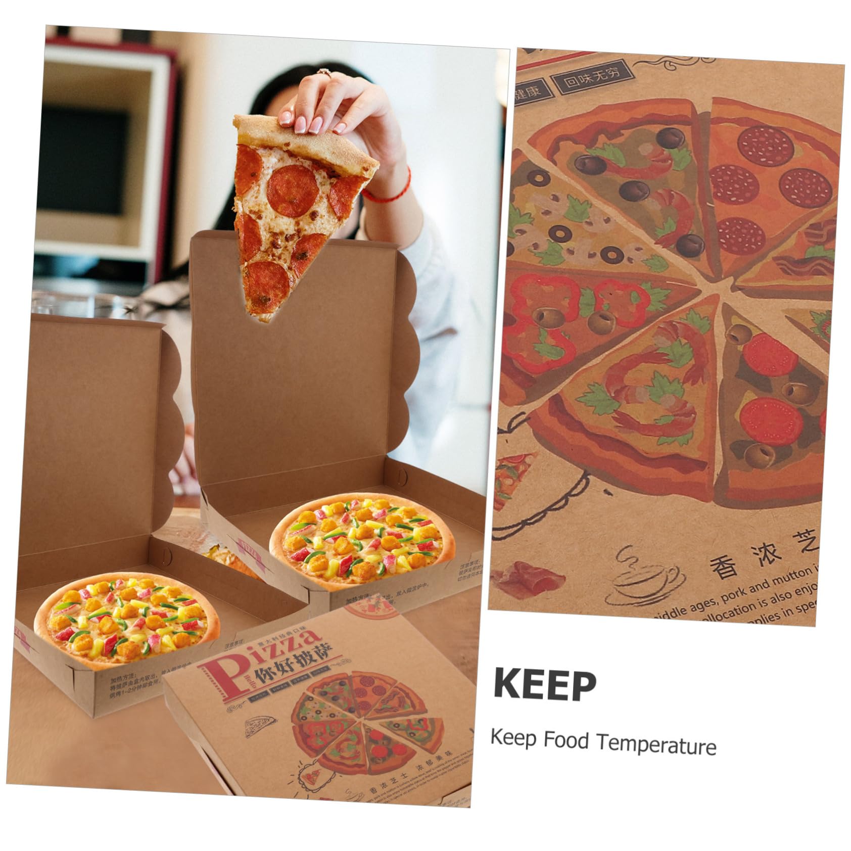 20 Cajas de Pizza de Papel para Llevar, Cierre Seguro y Uso Versátil, Ideales para Almacenar Pizza y Repostería en Uso Personal