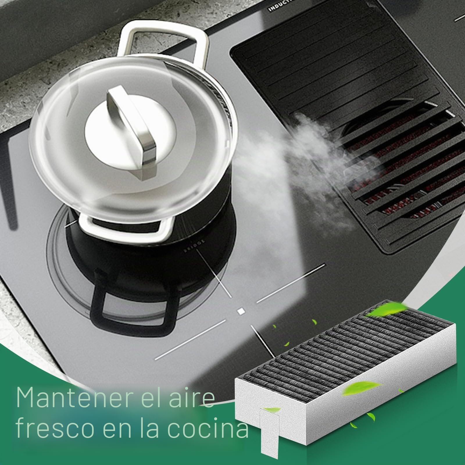 8 piezas de filtros de carbón activo para Bosch HEZ9VRUD0 17004811 / Siemens HZ9VRCR0 / Neff Z821VR0 / Gaggenau CA282111 / Constructa CZ9VRCR0 para filtro de campana extractora de recirculación
