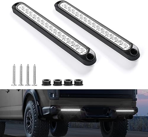 2 tiras de luz trasera de freno alto para automóvil, 15 LED, 12 V-24 V, luz trasera de remolque de alto brillo, montaje impermeable, luz trasera,
