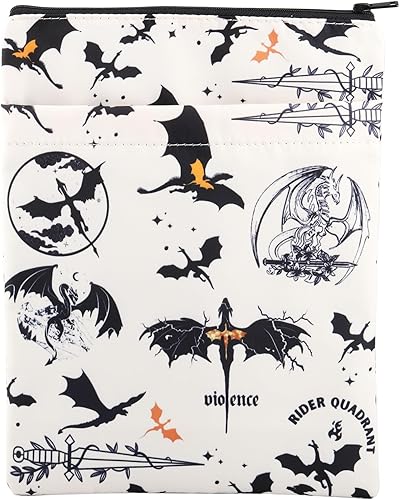 Romantasy Dark Academia Dragons Book Sleeve Romantasy Dragons Gifts Dragon Riders Book Gifts YA Fantasy Book Cover Dragons Lover Book Gifts (vioence)