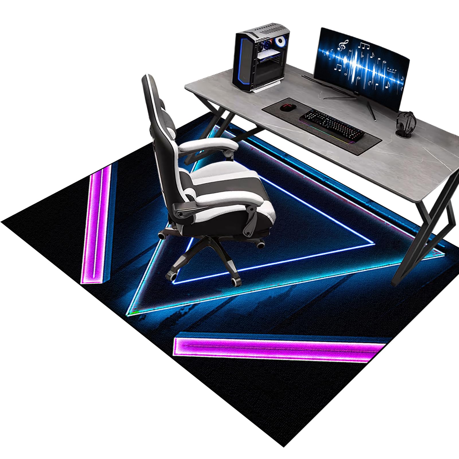 Kqiejuy Colorb0065 Heavy Duty Office Gaming Chair Mats For Carpeted And Hardwood Floor, Office Chair Mat For Carpet, Floor Protectors For Rolling Chairs, Desk Chair Mat For Carpeted Floors, Protector Rug 140 X 160 Cm