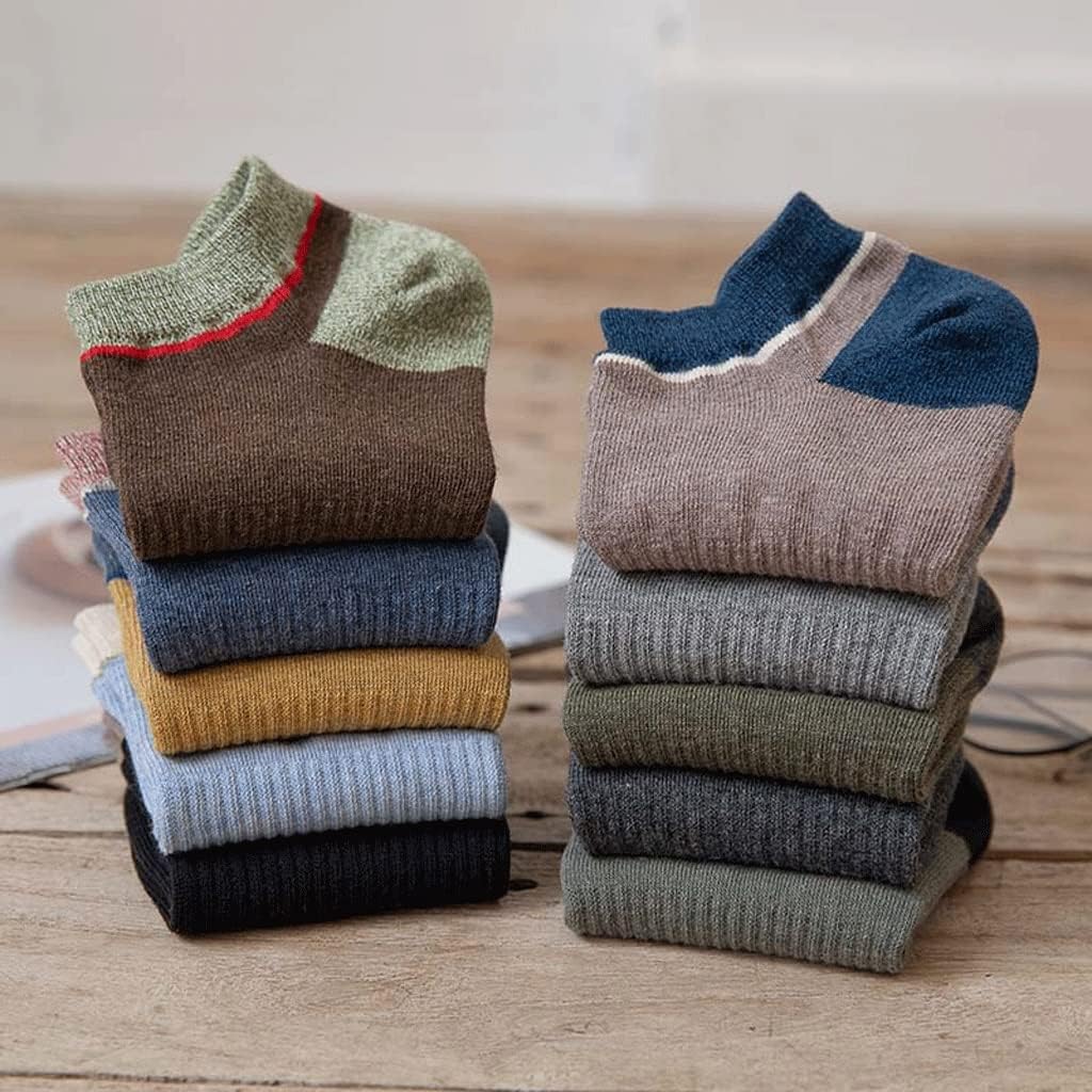 5 Pairs of Men's Socks Shallow Mouth Four Seasons Cotton Socks Sports Breathable Invisible Boat Socks(D)