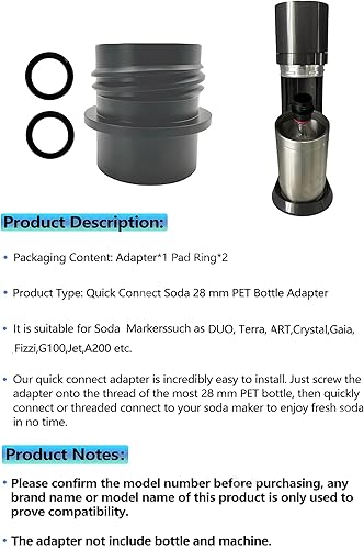 Miniatura 4 de Soda Machine PTE Adaptador de botella de agua compatible con Fizzi DUO Terra Art Gaia A200 G100 Soda Maker