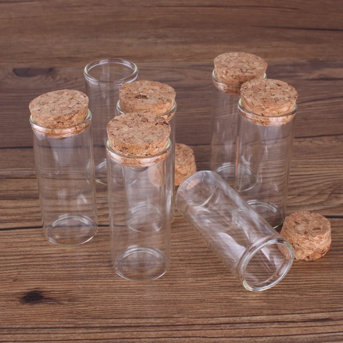 24 sztuki probówek z przezroczystego szkła z korkiem – minibutelki o pojemności od 15 ml do 100 ml do dzieł sztuki, perfum i prezentów(100mLx30x180mm)