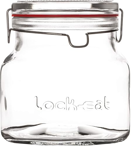 Miniatura 3 de Luigi Bormioli Lock-Eat - Práctico tarro de vidrio para alimentos, 1 unidad, transparente de 50.75 onzas