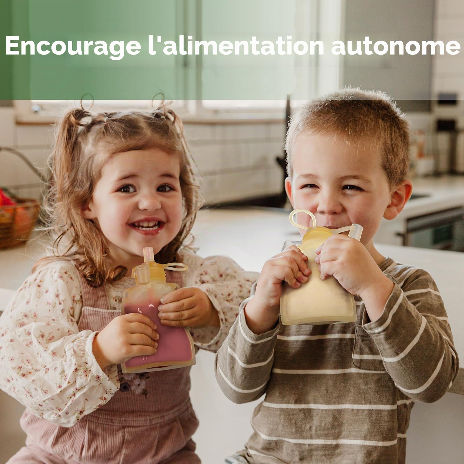 Haakaa Silicone Sacoches alimentaires pour bébés - Sacs réutilisables pour bébés à pression