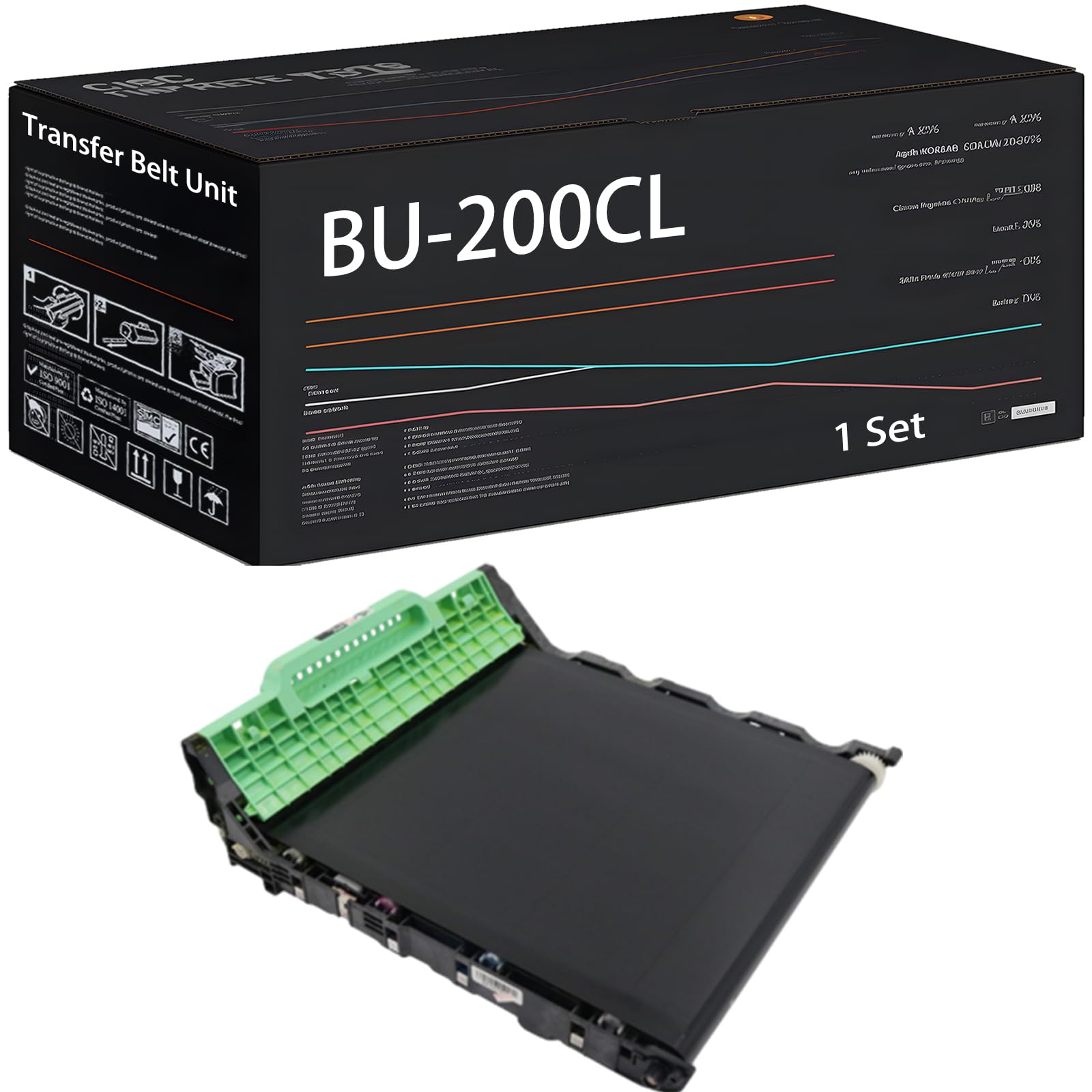 BU-200CL Transfer Belt Unit Compatible for Brother MFC-9010CN MFC-9120CN MFC-9125CN MFC-9320CW MFC-9325CW Printers, with Chip, High Yield 51000 Pages, High-Definition Printing (1 Set)
