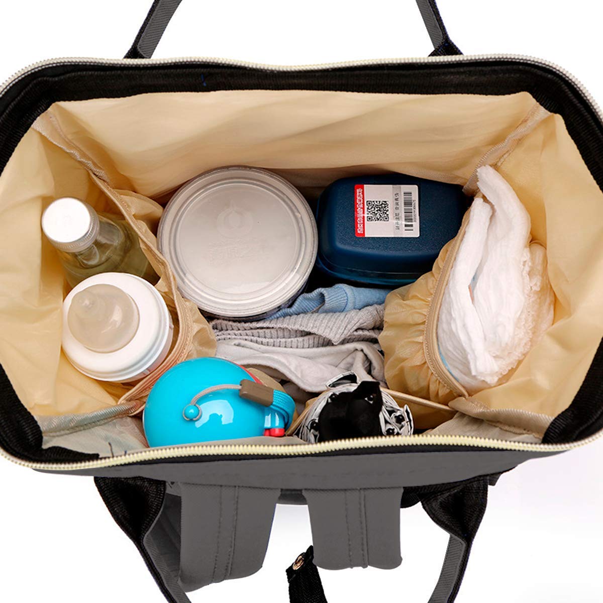 kidoo - Mochila para Pañales de Bebé 20L, Bolso Maternal Impermeable con Bolsillos, Organizador Pañalera para Biberones, Ropa y Accesorios, Gran Capacidad, Resistente, Versátil y Fácil de Limpiar