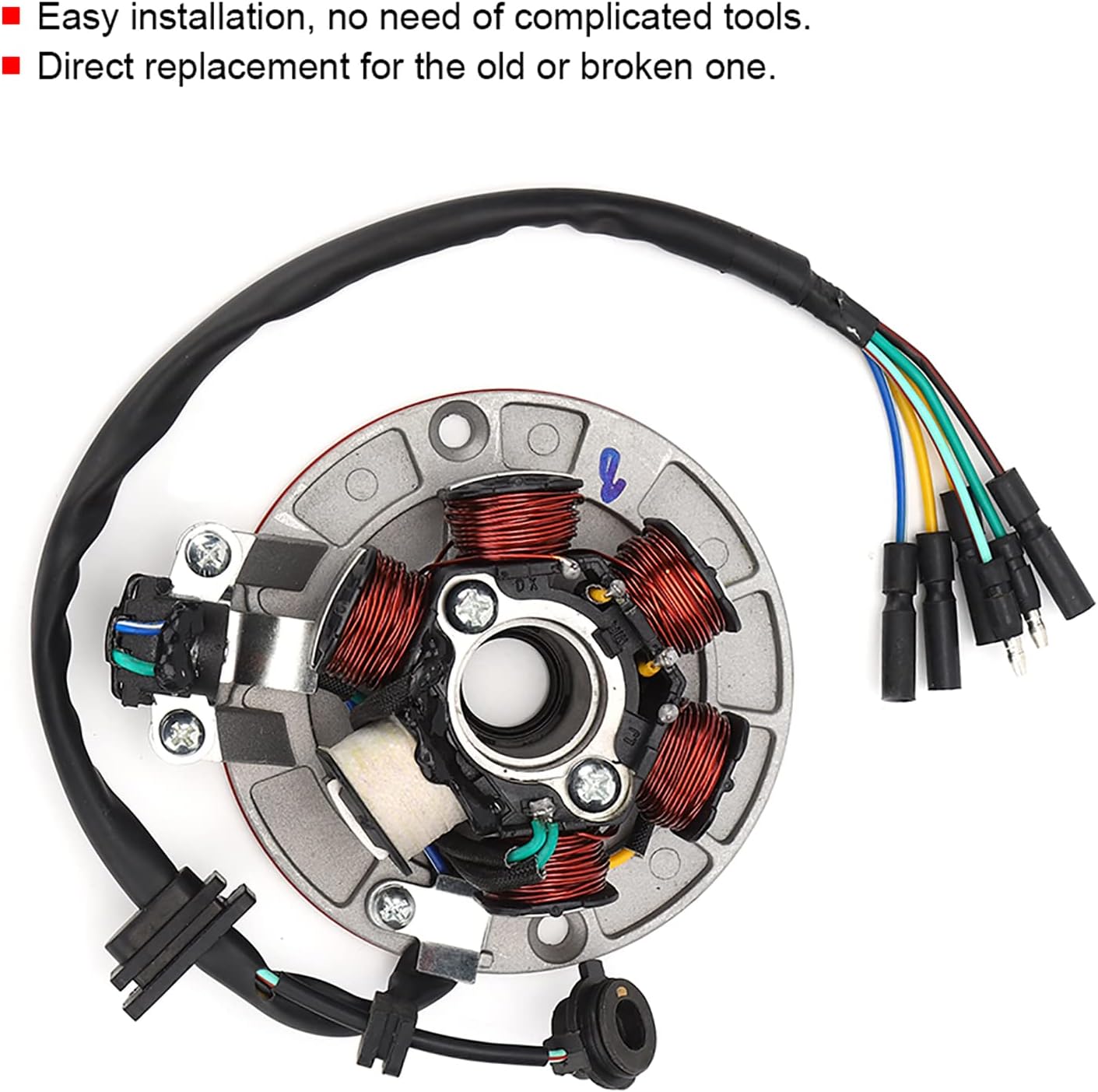 Acouto Magneto Stator Plate Ignition Stator Magneto Plate Magneto Stator Replace Fit for YX Kick Start Engine PIT PRO Trail Dirt Bike