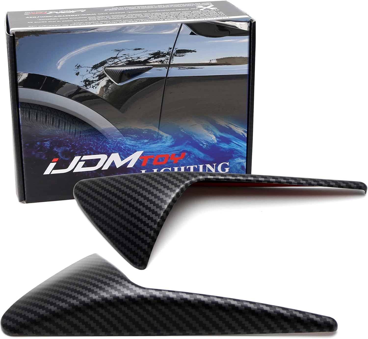 iJDMTOY Matte Finish Black Carbon Fiber Style Side Marker Decoration Cover Trims Compatible with Tesla Model 3 S X Y Autopilot 2.0 Side Marker/Camera