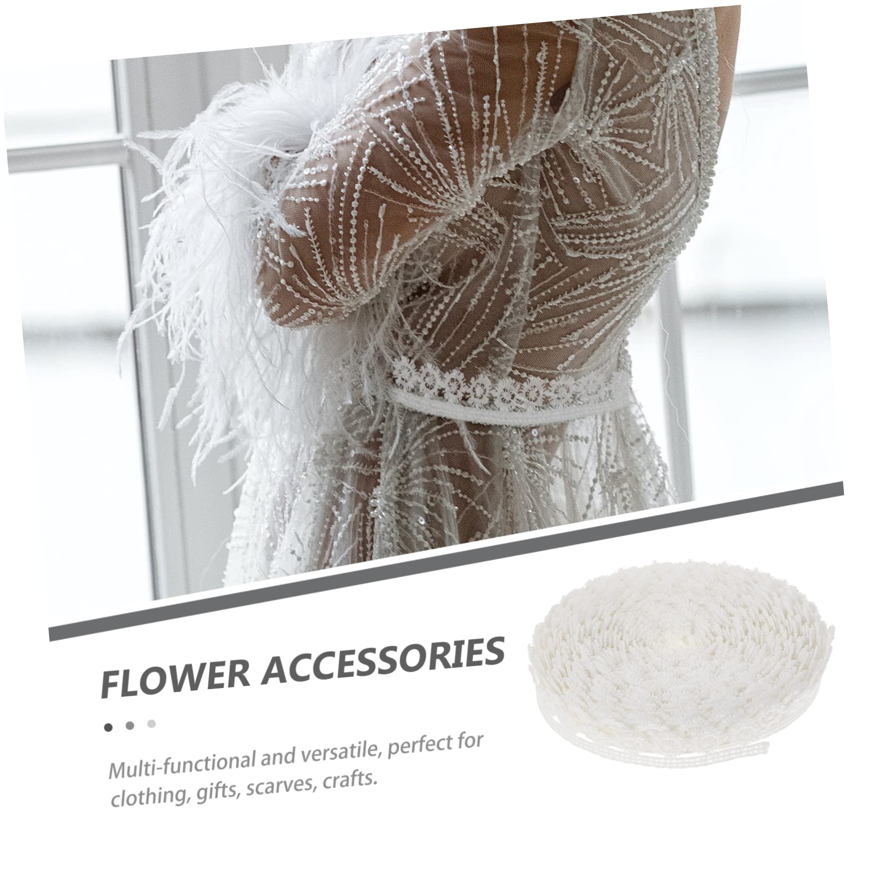 NUOBESTY 4rollos Cinta De Encaje Decorativa De Ribete De Encaje Bordado Para Manualidades y Costura Material Para Vestidos y Decoraciones De Boda Yardas